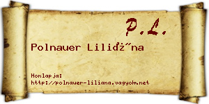 Polnauer Liliána névjegykártya